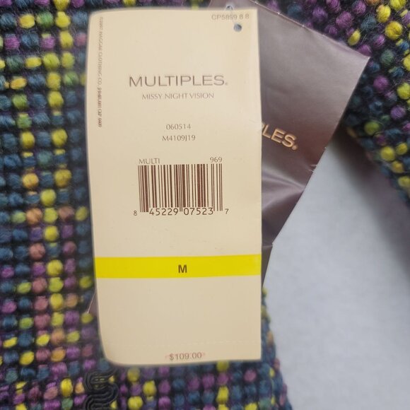 Multiples Women Tweed Button-Up Jacket Multi-Color Size M Acrylic Wool Blend New - Picture 7 of 13